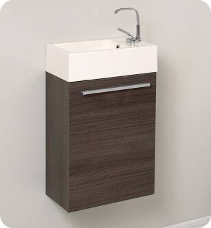 Fresca FCB8002GO-I Pulito 16" Small Gray Oak Modern Bathroom Vanity with Integrated Sink