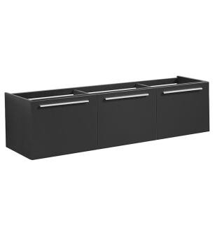 Fresca FCB8093BW-D Vista 60" Black Modern Double Sink Bathroom Vanity
