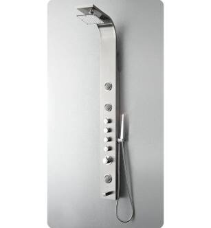 Fresca FSP8009BS Geona Shower Massage Panel with Thermostatic Valve and Stainless Steel Body in Brushed Silver