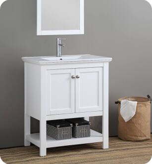 Fresca FCB2305WH-I Manchester 30" White Traditional Bathroom Vanity