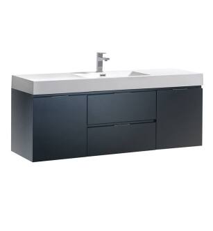 Fresca FCB8360GG-I Valencia 60" Dark Slate Gray Wall Hung Modern Bathroom Vanity