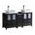 Fresca FCB62-241224ES-CWH-V Torino 60" Espresso Modern Double Sink Bathroom Cabinets with Tops & Vessel Sinks