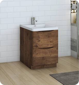 Fresca FCB9124RW-I Tuscany 24" Rosewood Free Standing Modern Bathroom Cabinet with Integrated Sink