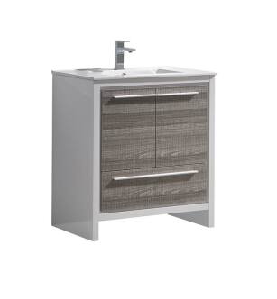 Fresca FCB8130HA-I Allier Rio 30" Ash Gray Modern Bathroom Cabinet with Sink