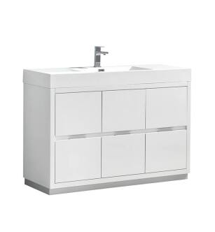 Fresca FCB8448WH-I Valencia 48" Glossy White Free Standing Modern Bathroom Vanity