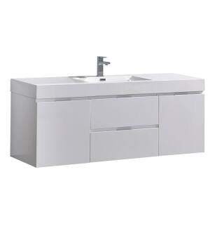 Fresca FCB8360WH-I Valencia 60" Glossy White Wall Hung Modern Bathroom Vanity