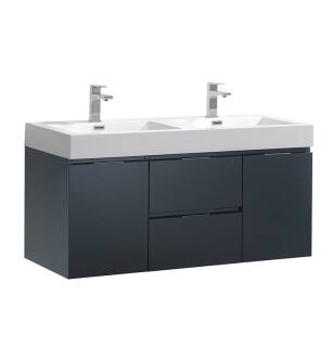 Fresca FCB8348GG-D-I Valencia 48" Dark Slate Gray Wall Hung Double Sink Modern Bathroom Vanity