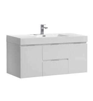 Fresca FCB8348WH-I Valencia 48" Glossy White Wall Hung Modern Bathroom Vanity
