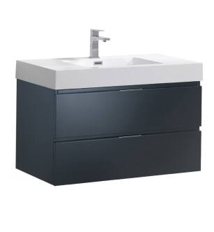Fresca FCB8336GG-I Valencia 36" Dark Slate Gray Wall Hung Modern Bathroom Vanity
