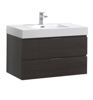 Fresca FCB8336GO-I Valencia 36" Gray Oak Wall Hung Modern Bathroom Vanity