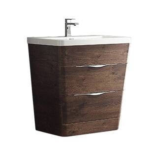 Fresca FCB8532RW-I Milano 32" Rosewood Modern Bathroom Cabinet with Integrated Sink