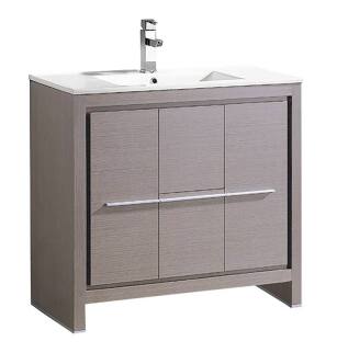 Fresca FCB8136GO-I Allier 36" Gray Oak Modern Bathroom Cabinet with Sink