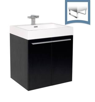 Fresca FCB8058BW-I Alto 23" Black Modern Bathroom Cabinet with Integrated Sink