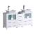 Fresca FCB62-241224WH-CWH-V Torino 60" White Modern Double Sink Bathroom Cabinets with Tops & Vessel Sinks