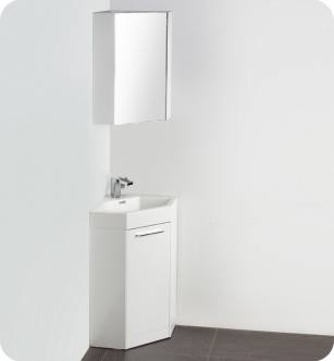 Fresca FVN5084WH Coda 18" Modern Corner Bathroom Vanity in White