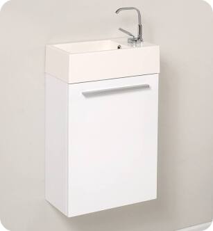 Fresca FCB8002WH-I Pulito 16" Small White Modern Bathroom Vanity with Integrated Sink