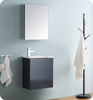 Fresca FVN8003GG Valencia 20" Dark Slate Gray Wall Hung Modern Bathroom Vanity with Medicine Cabinet