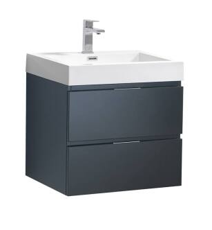 Fresca FCB8324GG-I Valencia 24" Dark Slate Gray Wall Hung Modern Bathroom Vanity