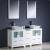 Fresca FVN62-241224WH-VSL Torino 60" Double Sink Modern Bathroom Vanity with Side Cabinet and Vessel Sinks in White