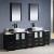 Fresca FVN62-72ES-VSL Torino 84" Double Sink Modern Bathroom Vanity with 3 Side Cabinets and Vessel Sinks in Espresso