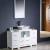 Fresca FVN62-122412WH-VSL Torino 48" Modern Bathroom Vanity with 2 Side Cabinets and Vessel Sink in White