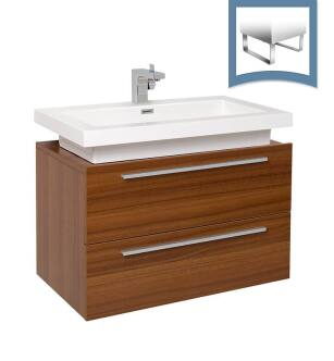 Fresca FCB8080TK-I Medio 32" Teak Modern Bathroom Cabinet with Vessel Sink