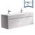 Fresca FCB8040WH-I Largo 57" White Modern Double Sink Bathroom Cabinet with Integrated Sinks