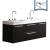 Fresca FCB8013BW-I Opulento 54" Black Modern Double Sink Bathroom Cabinet with Integrated Sinks