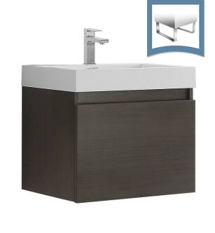 Fresca FCB8006GO-I Nano 24" Gray Oak Modern Bathroom Cabinet with Integrated Sink