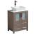 Fresca FCB6224GO-CWH-V Torino 24" Gray Oak Modern Bathroom Cabinet with Top & Vessel Sink