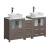 Fresca FCB62-241224GO-CWH-V Torino 60" Gray Oak Modern Double Sink Bathroom Cabinets with Tops & Vessel Sinks