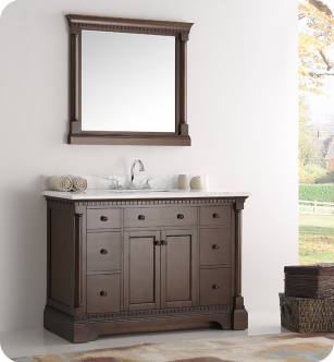 Fresca FVN2248AC Kingston 49" Antique Coffee Traditional Bathroom Vanity with Mirror
