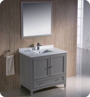 Fresca FVN2036GR Oxford 36" Gray Traditional Bathroom Vanity