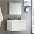 Fresca FVN8008WH Mezzo 36" White Wall Hung Modern Bathroom Vanity with Medicine Cabinet