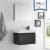 Fresca FVN8007BW Mezzo 30" Black Wall Hung Modern Bathroom Vanity with Medicine Cabinet