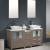 Fresca FVN62-241224GO-VSL Torino 60" Double Sink Modern Bathroom Vanity with Side Cabinet and Vessel Sinks in Gray Oak