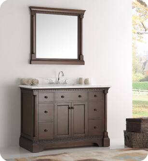 Kingston 48" Antique Coffee Traditional Bathroom Vanity with Sink