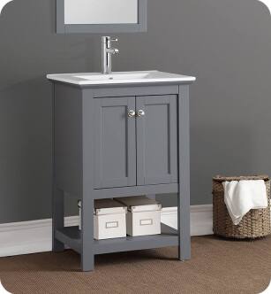 Fresca FCB2304GR-I Manchester 24" Gray Traditional Bathroom Vanity