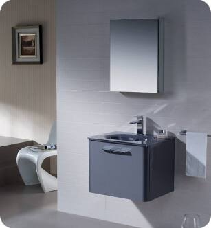 Fresca FVN1724DB Brillante 23" Exclusive Wall Mount Modern Bathroom Vanity in Lavender Grey
