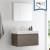 Fresca FVN8008GO Mezzo 36" Gray Oak Wall Hung Modern Bathroom Vanity with Medicine Cabinet