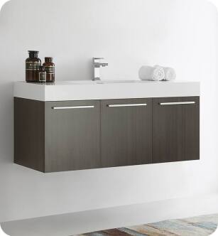 Fresca FCB8092GO-I Vista 48" Gray Oak Modern Bathroom Vanity with Integrated Single Sink