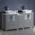 Fresca FCB62-241224GR-CWH-V Torino 60" Grey Modern Double Sink Bathroom Cabinets with Tops & Vessel Sinks