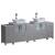 Fresca FCB62-72GR-CWH-V Torino 84" Grey Modern Double Sink Bathroom Cabinets with Tops & Vessel Sinks