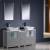 Fresca FVN62-241224GR-VSL Torino 60" Grey Modern Double Sink Bathroom Vanity with Side Cabinet and Vessel Sinks