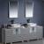 Fresca FVN62-72GR-VSL Torino 84" Grey Modern Double Sink Bathroom Vanity with 3 Side Cabinets and Vessel Sinks