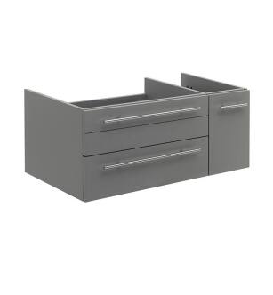 Fresca FCB6136GR-UNS-L Lucera 36" Gray Wall Hung Undermount Sink Modern Bathroom Cabinet - Left Version