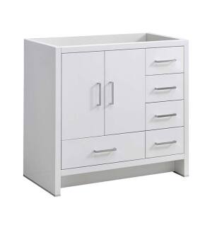 Fresca FCB9436WH-R Imperia 36" Glossy White Free Standing Modern Bathroom Cabinet - Right Version