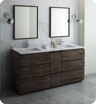 Fresca FVN31-301230ACA-FC Formosa 72" Floor Standing Double Sink Modern Bathroom Vanity with Mirrors