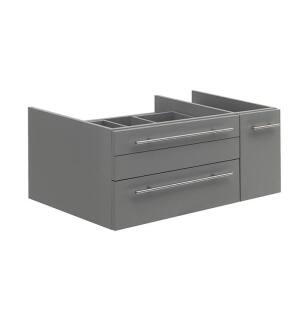 Fresca FCB6136GR-VSL-L Lucera 36" Gray Wall Hung Vessel Sink Modern Bathroom Cabinet - Left Version