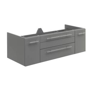 Fresca FCB6148GR-UNS-D Lucera 48" Gray Wall Hung Double Undermount Sink Modern Bathroom Cabinet